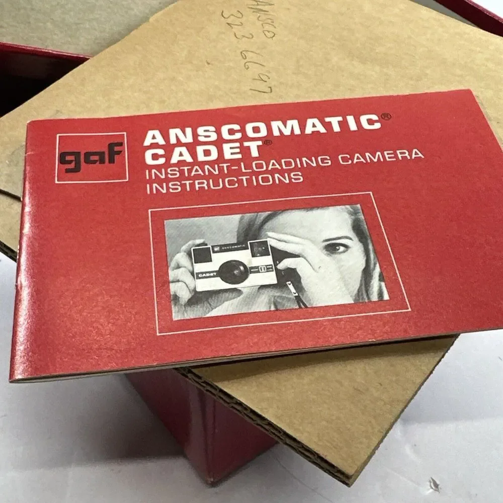 Gaf Anscomatic Cadet Camera With Booklet And Box Untested as is Made in N.Y‎ USA